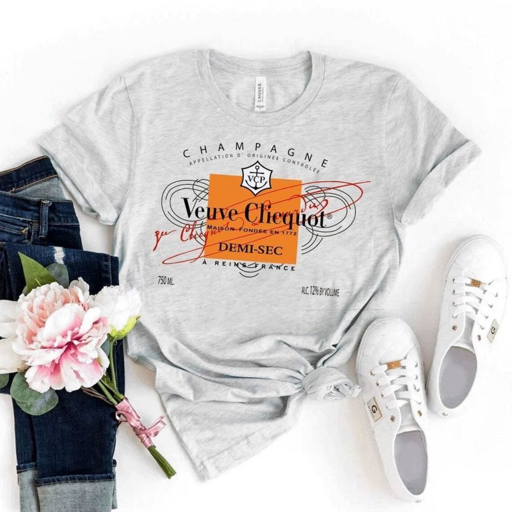 Champagne Veuve Rose Tshirt Champagne Logo Shirt